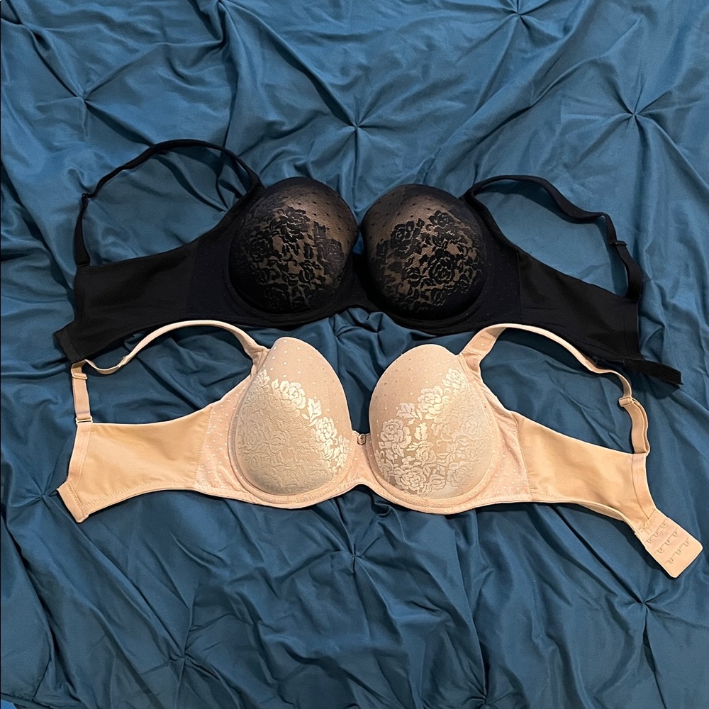Soma Stunning Support Black and Cream Lace Bras 32DD